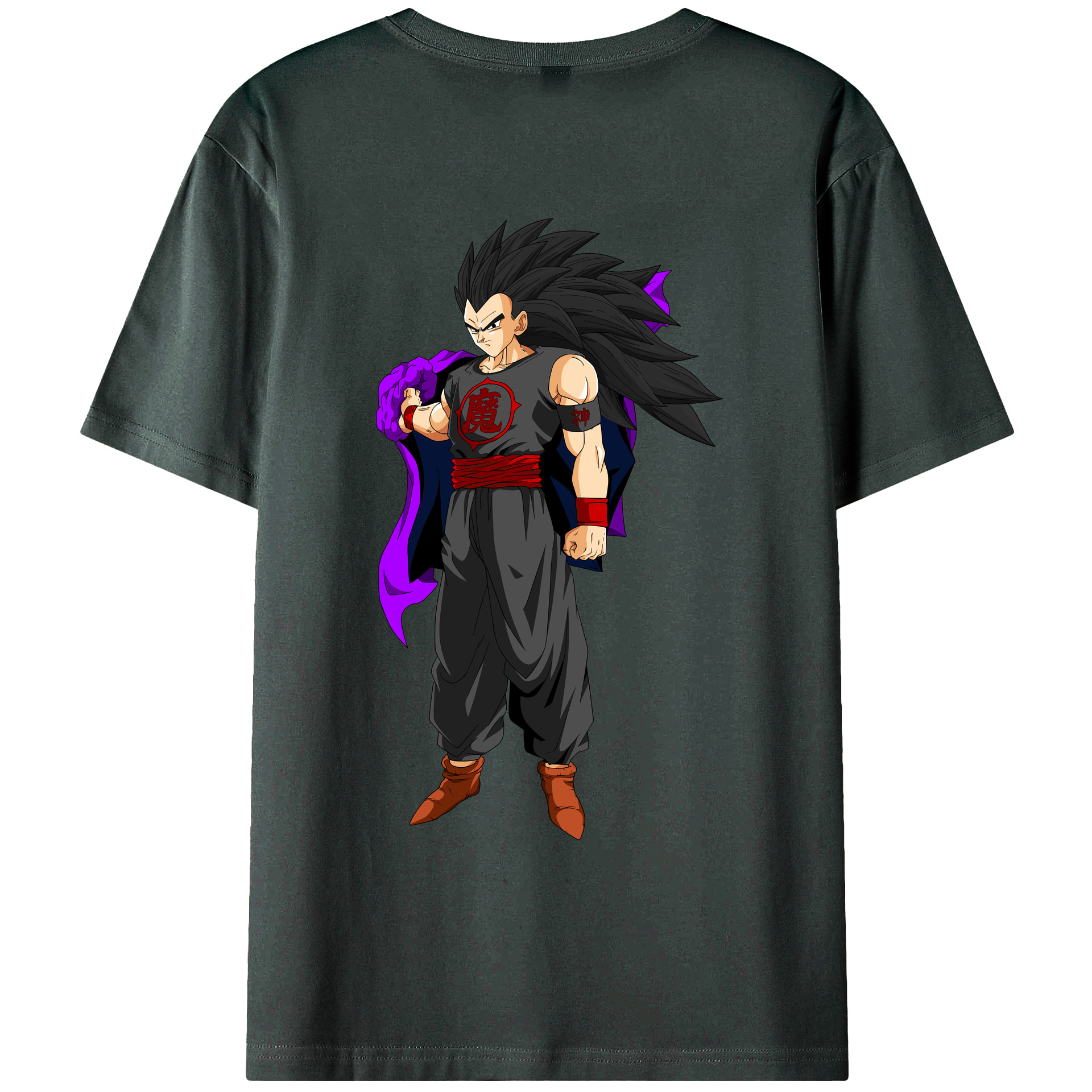 （画像用） ドラゴンボール ベジータ四世（Bejīta Yonsei）DRAGON BALL Vegeta IV 綿100％ メンズ半袖Tシャツ（バックプリント） 通気性
